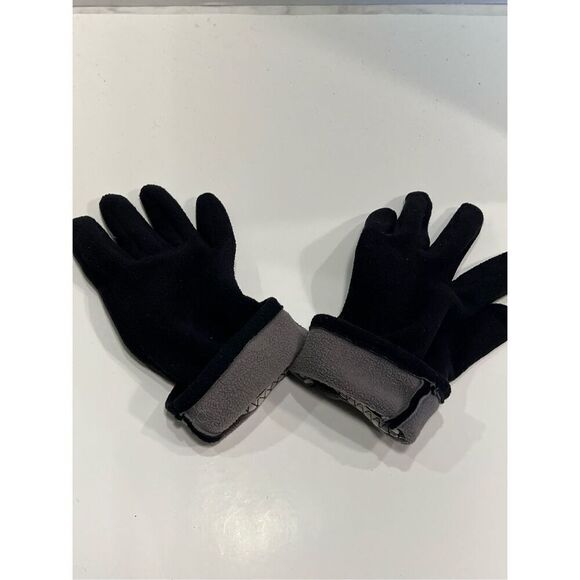 Quechua Men’s Fleece Faux Leather Trim Black Gloves Lined One Size See Notes - Picture 10 of 12